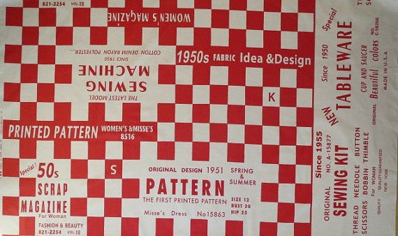Checkered Red 1/2 Metre