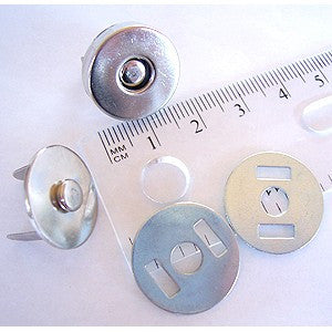 Magnetic Snap Fastener / Bag Closure No Sew Silver 18mm
