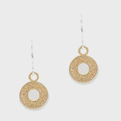 Two Tone Open Round Filigree Earring Silver/Gold