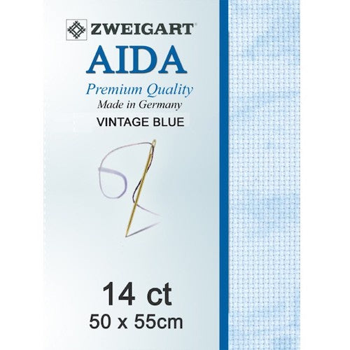 Zweigart Aida 14ct - Vintage Blue 50 x 55cm