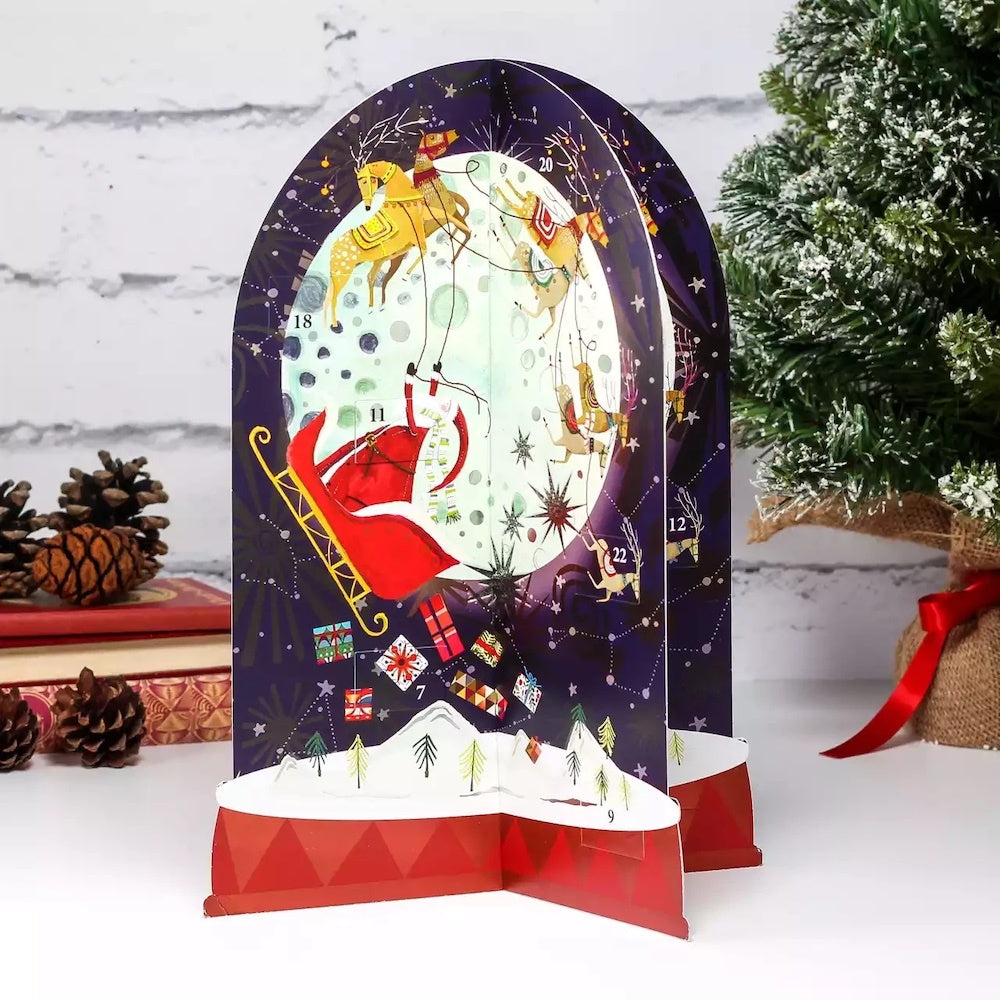 Santa Over The Moon 3D Advent Calendar