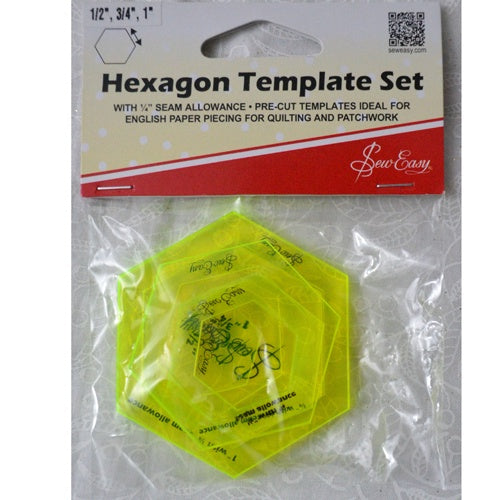 Hexagon Template Set ½, ¾, and 1"