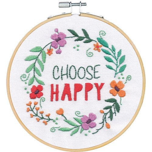 Dimensions Choose Happy Embroidery Kit