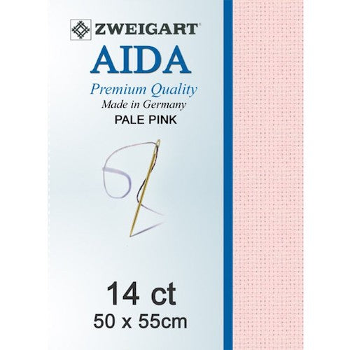 Zweigart Aida 14ct - Pale Pink 50 x 55cm