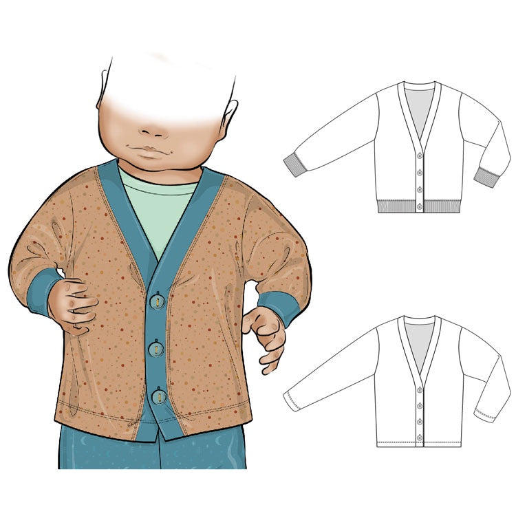 Tadah Patterns Baby Basics - Papa Cardigan