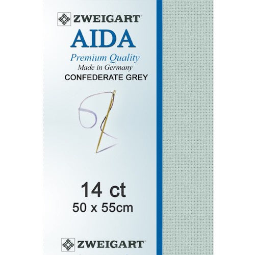 Zweigart Aida 14ct - Confederate Blue 50 x 55cm