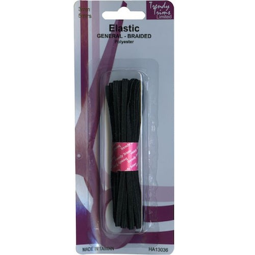 Elastic Black 3mm (5 metres)