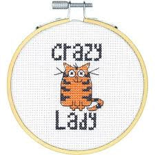 Dimensions Crazy Cat Lady Cross Stitch Kit