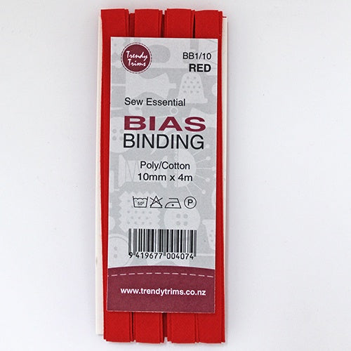 Bias Binding - Red 10mm x 4m
