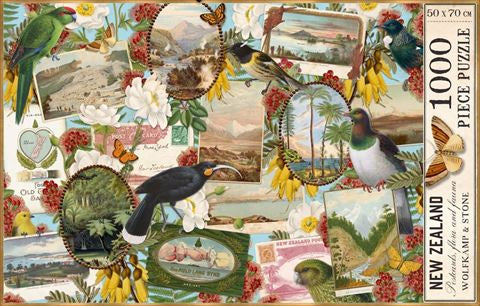 NZ Vintage Postcards Flora and Fauna Puzzle 1000 pcs