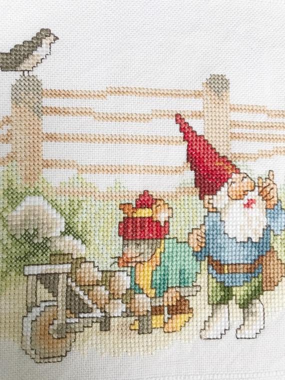 Lanarte Gnomes Wheelbarrow Counted Cross Stitch Kit