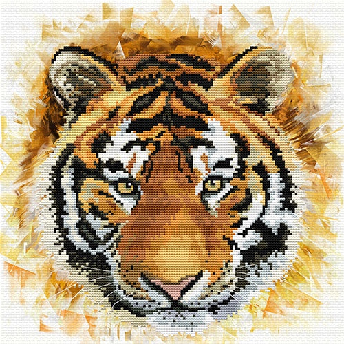 No-Count Cross Stitch - Tiger Charge