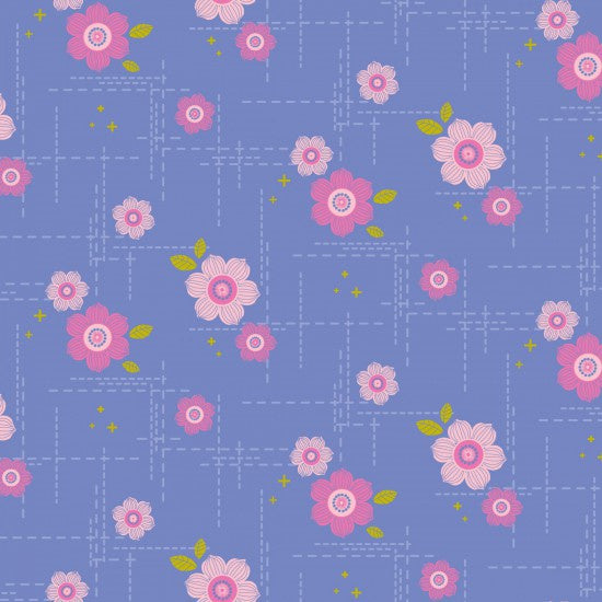 Spectrum Retro Floral in Periwinkle