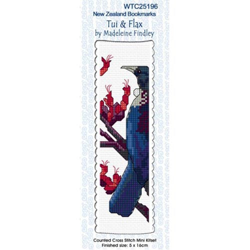 Bookmark Tui and Flax Cross Stitch