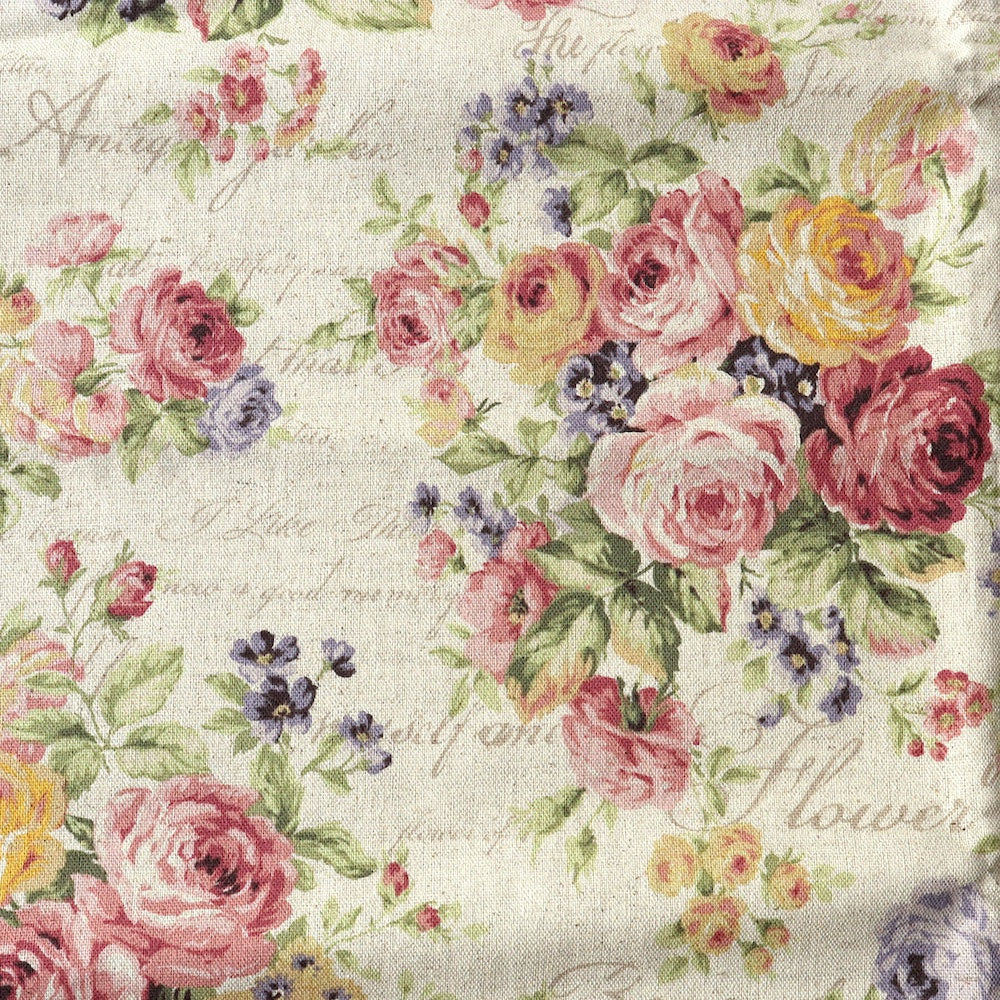 Antique Roses on Linen
