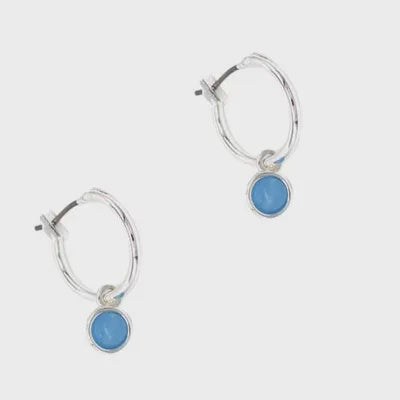 Bead Drop Earring in Silver/Light Blue