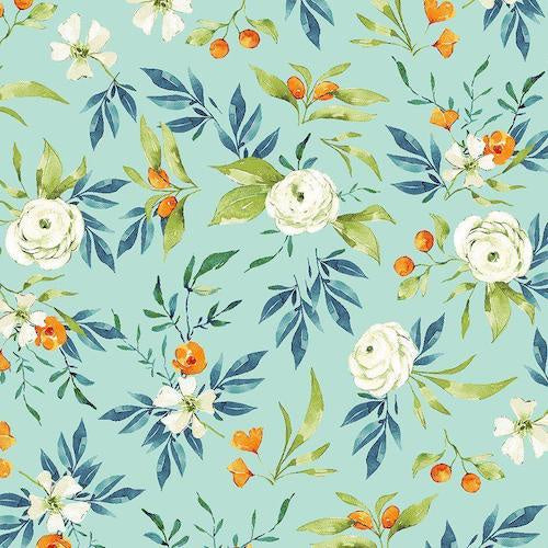 Bloom Wildly Citrus Floral in Light Turquoise