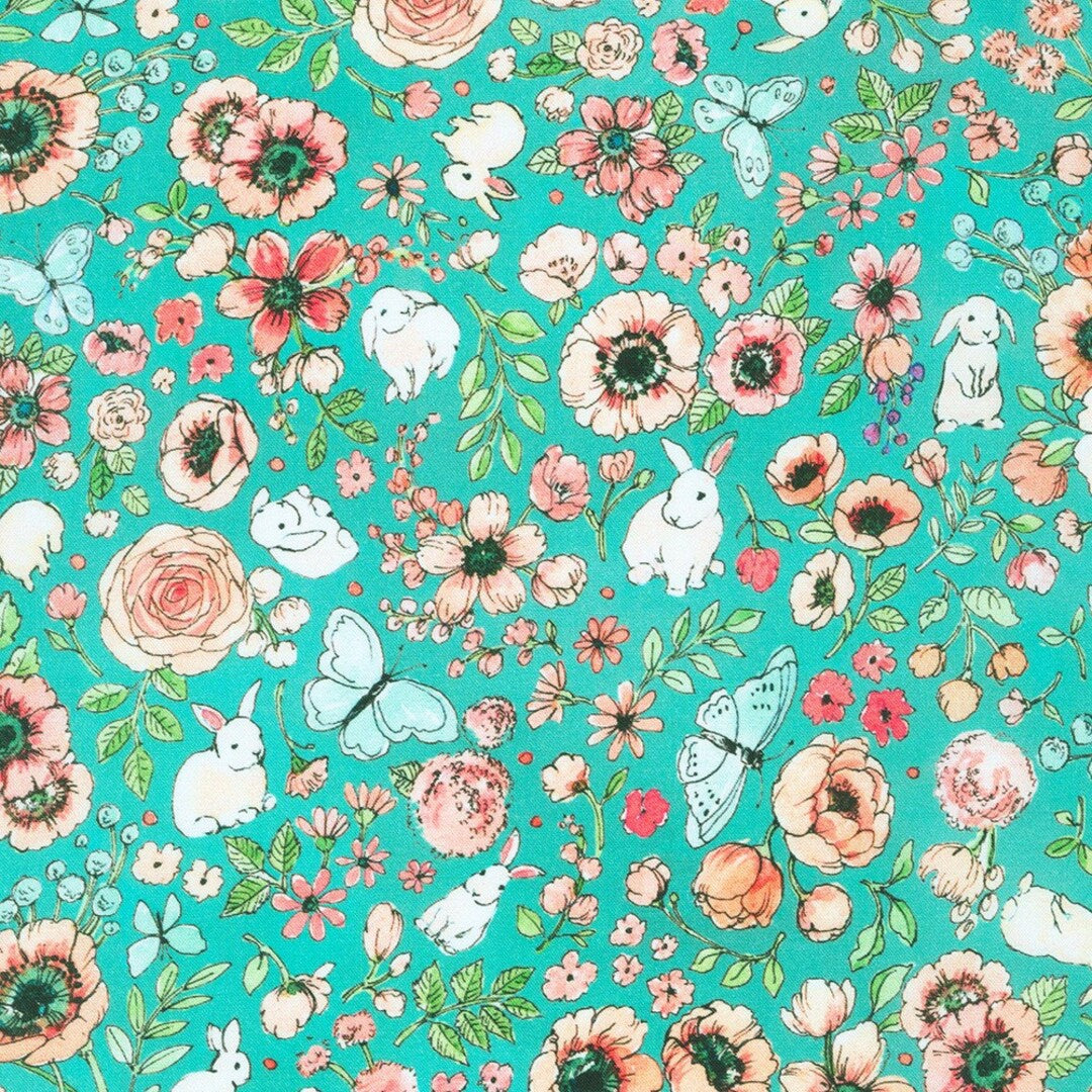 Bunny Lane Flowers in Teal