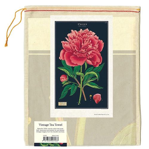 Cavallini & Co Botanica Peony Tea Towel