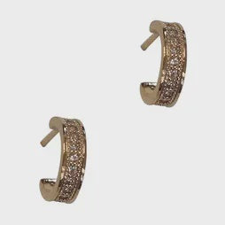 Cubic Highlight Post Earring in Gold Plate