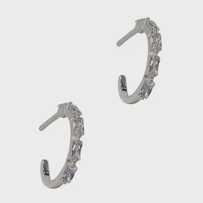 Selina Sterling CZ Rectangle Earring Clear