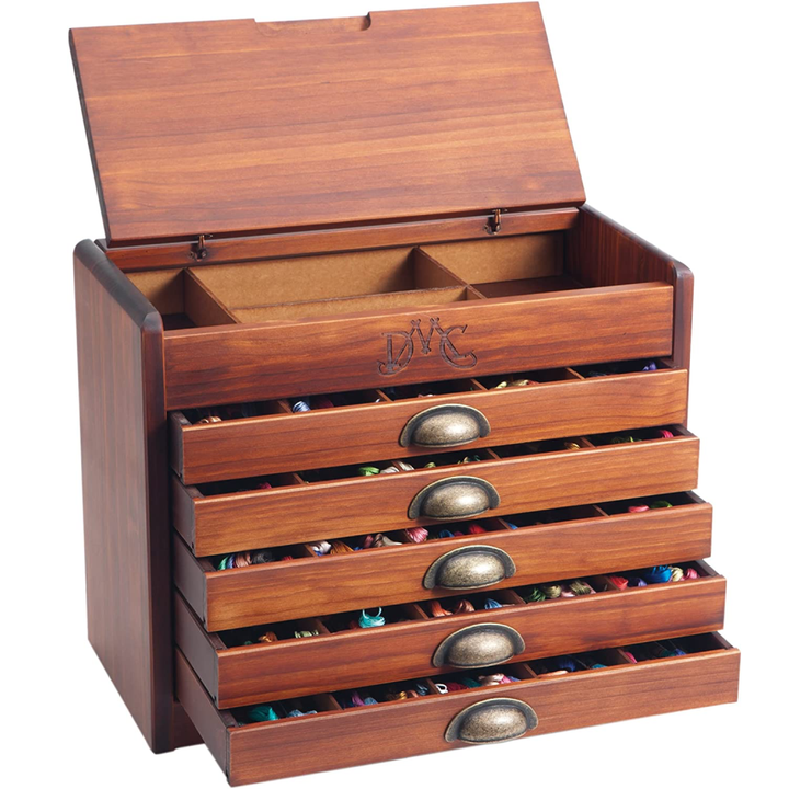 DMC Wooden Collector's Set of Drawers with Threads
