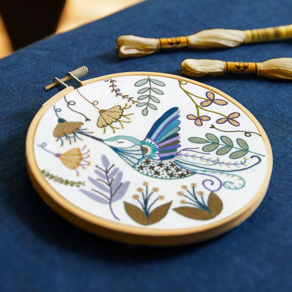 Hummingbird Embroidery Kit by Christel Gouze