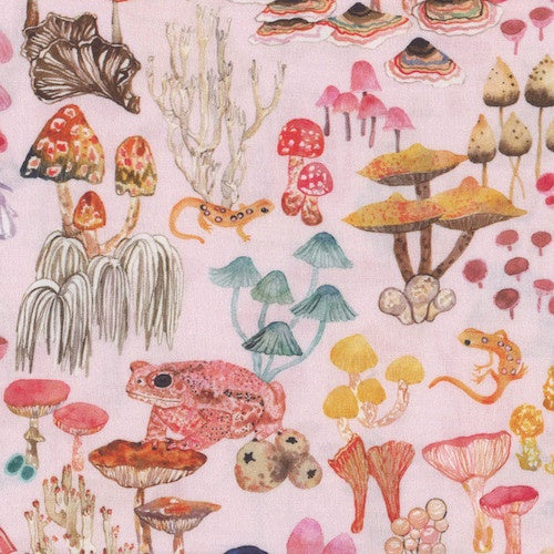 Deep Forest Mushroom Magic in Pink