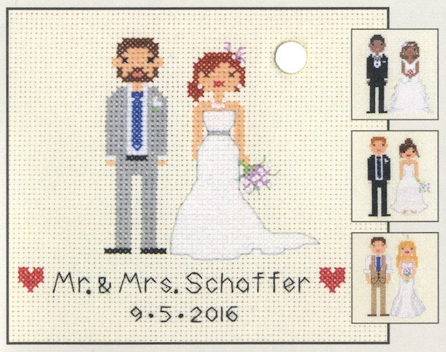 Dimensions Bride & Groom Wedding Record Cross Stitch Kit