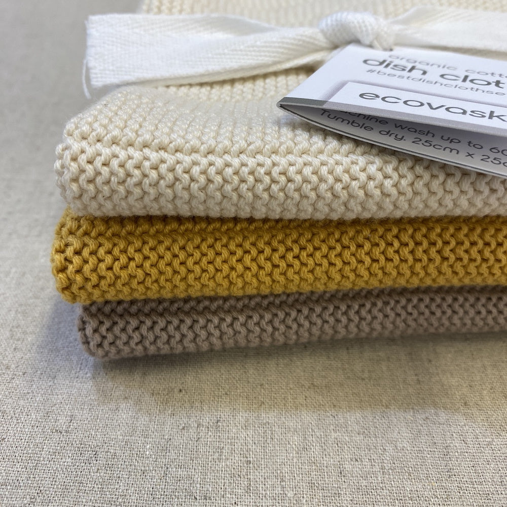 Organic Cotton Dish Cloths - 3 pk- Milk & Honey