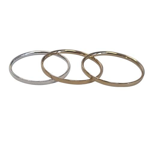 Duo Tone Set of 3 Rings - Silver and Gold