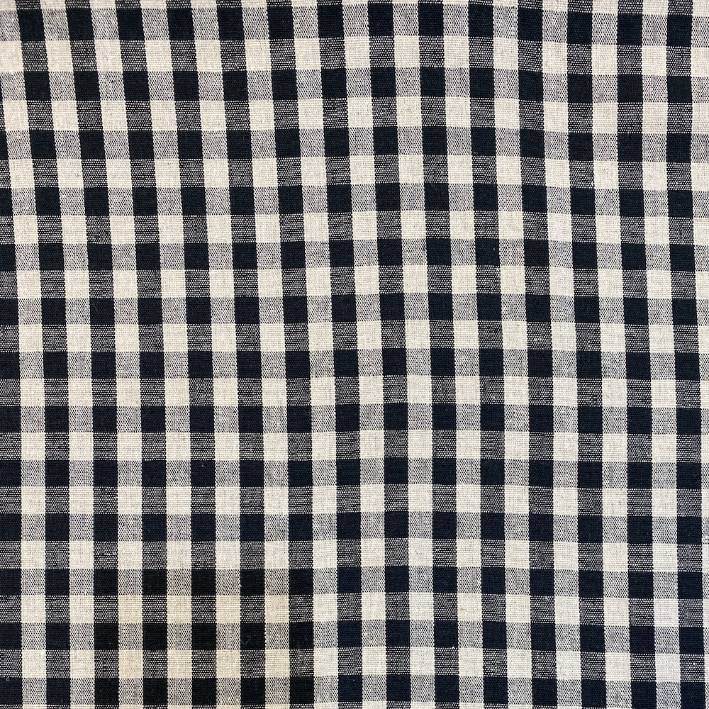 Linen Yarn Dyed Check in Black
