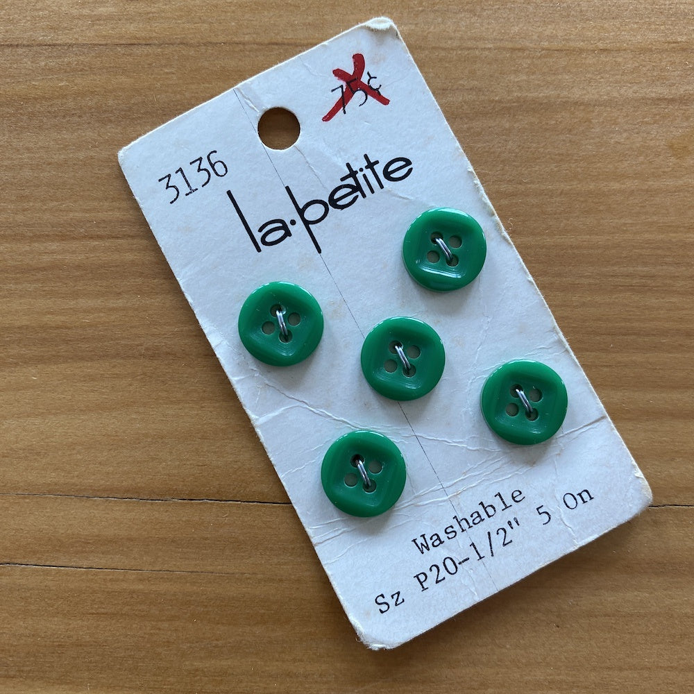 La Petite Vintage Green Buttons