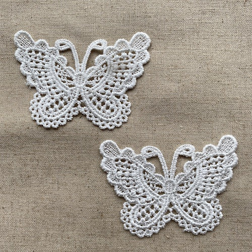 Venice Lace Applique Medium Butterfly x 2