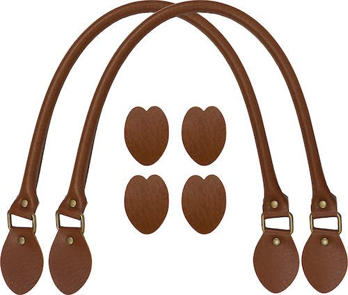 Inazuma Vegan Leather Bag Handles 60cm  Light Brown and Thread