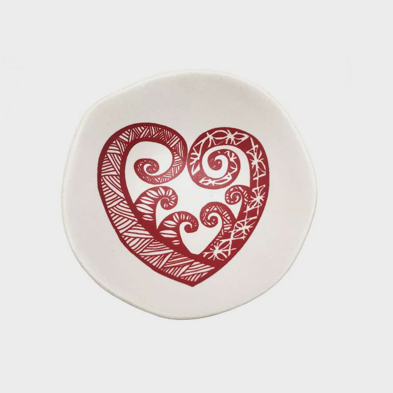 Jo Luping Bowl - Pacific Aroha Red on White