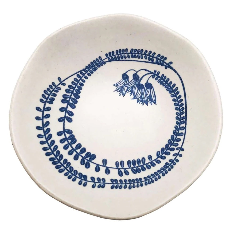 Jo Luping Bowl - Blue Kowhai on White