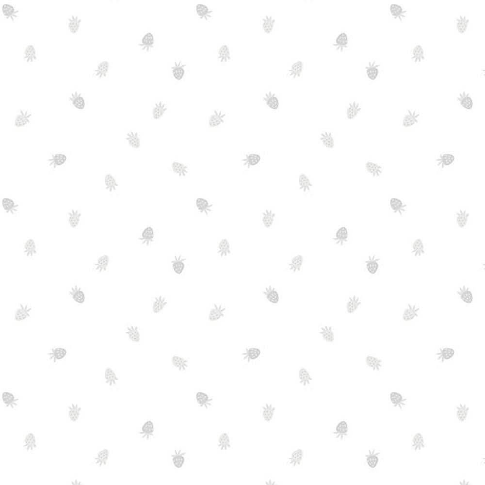 Lights On Strawberries - White on White