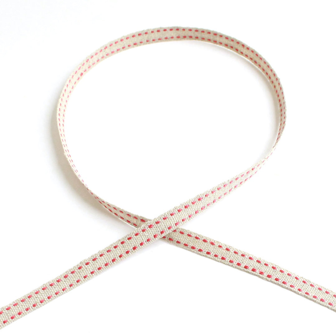 Stitched Linen Tape Red