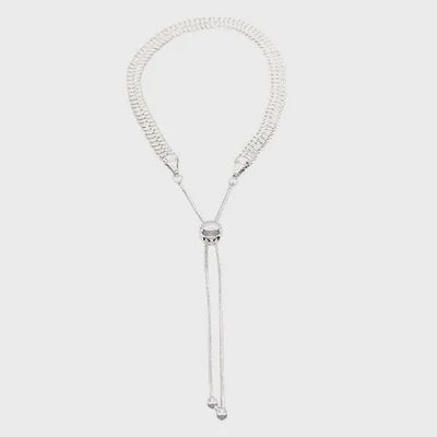 Mesh Chain Slider Bracelet Silver