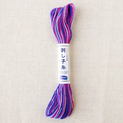 Olympus Sashiko Variegated Cotton Thread 76 Purple