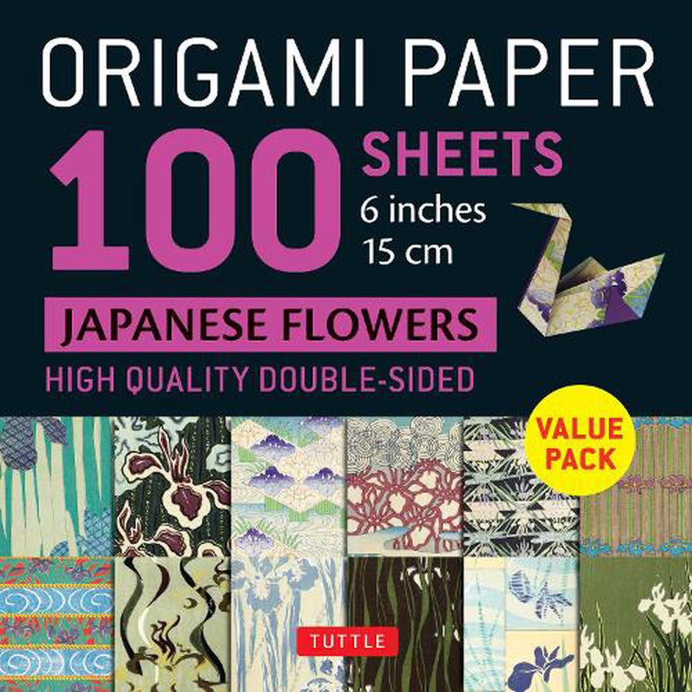 Origami Paper 100 Sheets Japanese Flowers 15cm