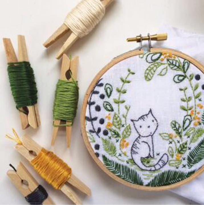 Purrfect Embroidery Kit from Cinderberry