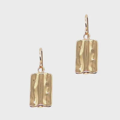 Rectangular Drop Earrings Gold