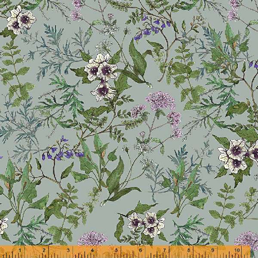 Secret Garden Herbarium Floral in Slate