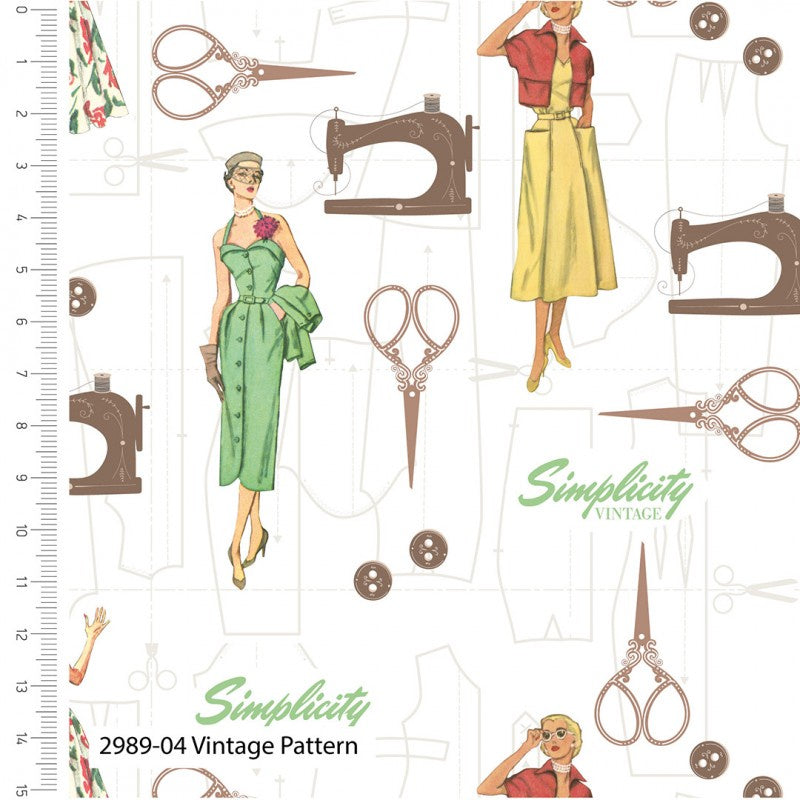 Simplicity Vintage Pattern Pieces Off White