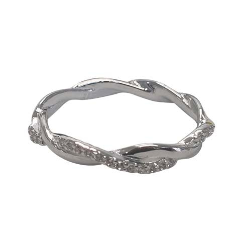 Sterling Silver Cubic Zirconia Twist Ring