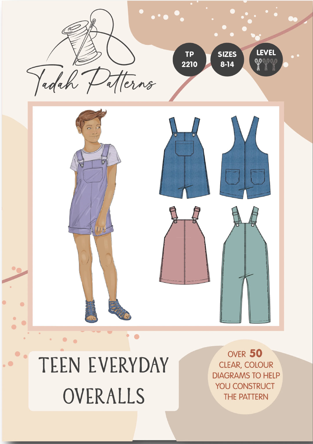 Tadah Patterns - Teen Everyday Overalls