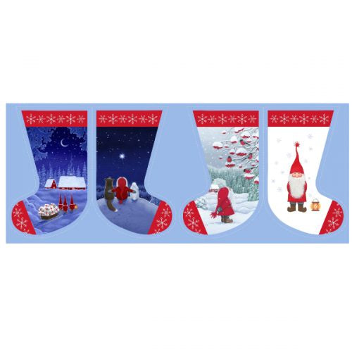 Tomten's Village 2 Stocking Panel Tomten's Village 2 Stocking Panel