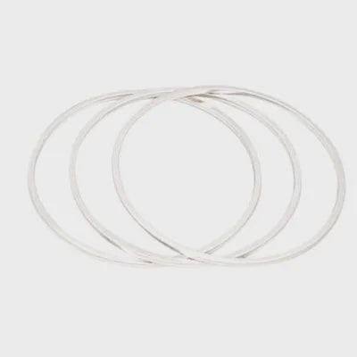 Tri Turn Bangle Set of 3 in Silver